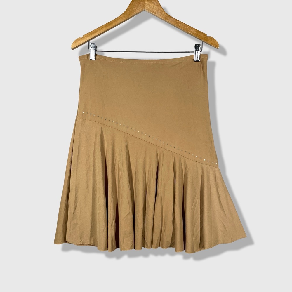 Fashion One Flared Skirt Womens XL Tan Y2K Gorpcore Minimalist Balletcore